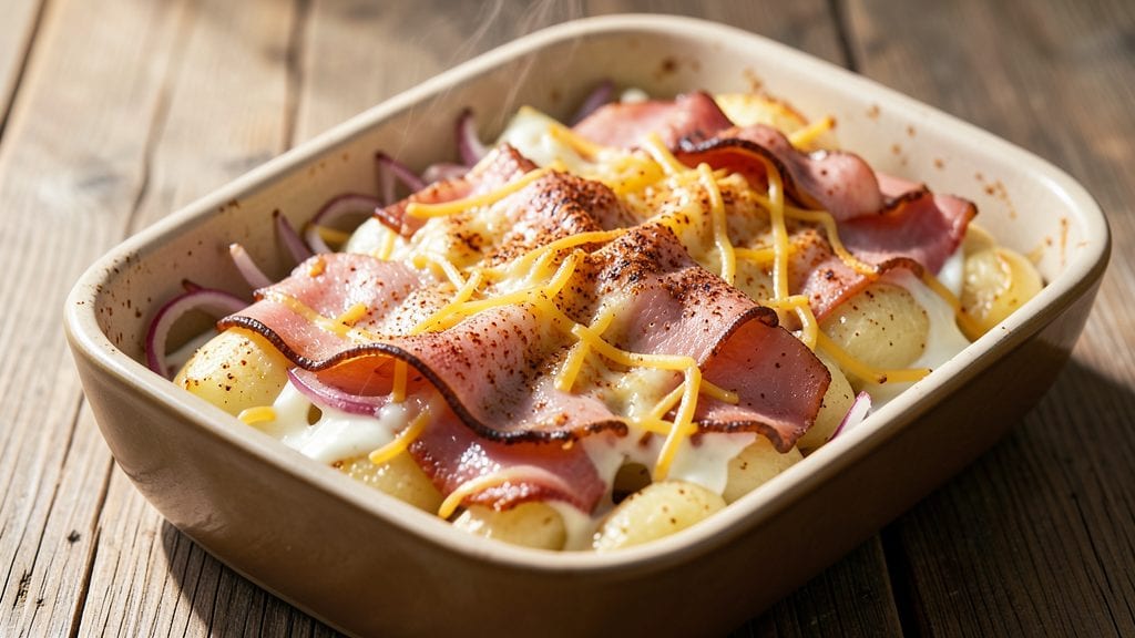 Betty Crocker's Au Gratin Potatoes And Ham Recipe: Crispy Cornmeal Crowns With Savory Ham Layers