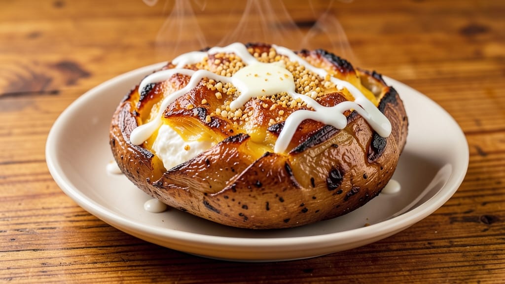 Betty Crocker's Twice-Baked Potatoes Recipe: Golden Cornmeal Crown Over Buttery Cream