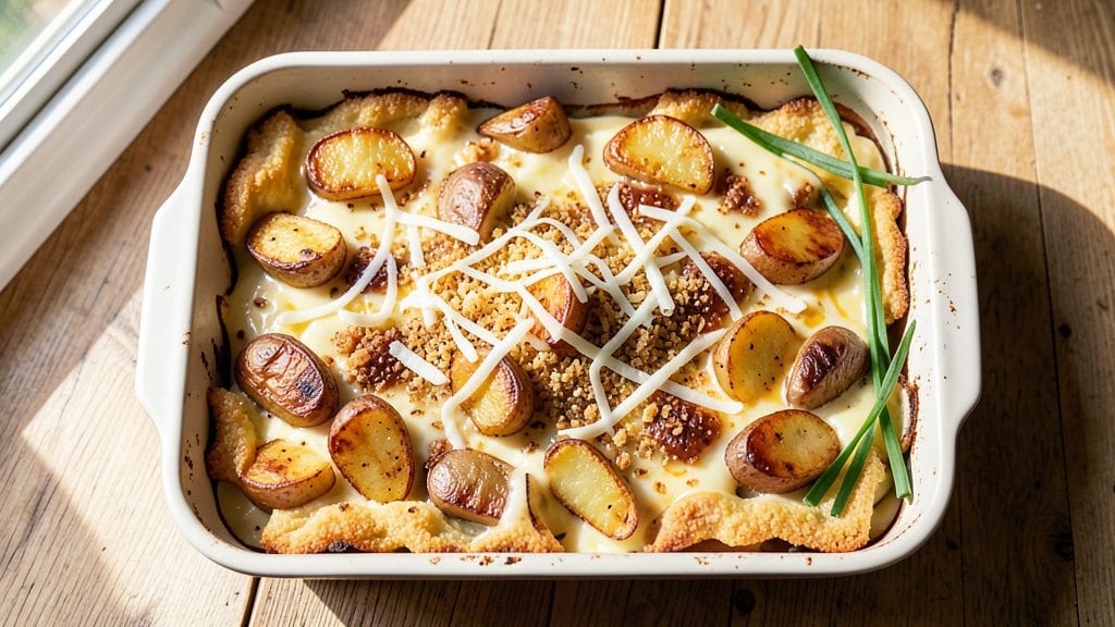Cracker Barrel Potato Casserole Copycat Recipe: Golden Cornmeal Crust Over Ultra-Creamy Centers