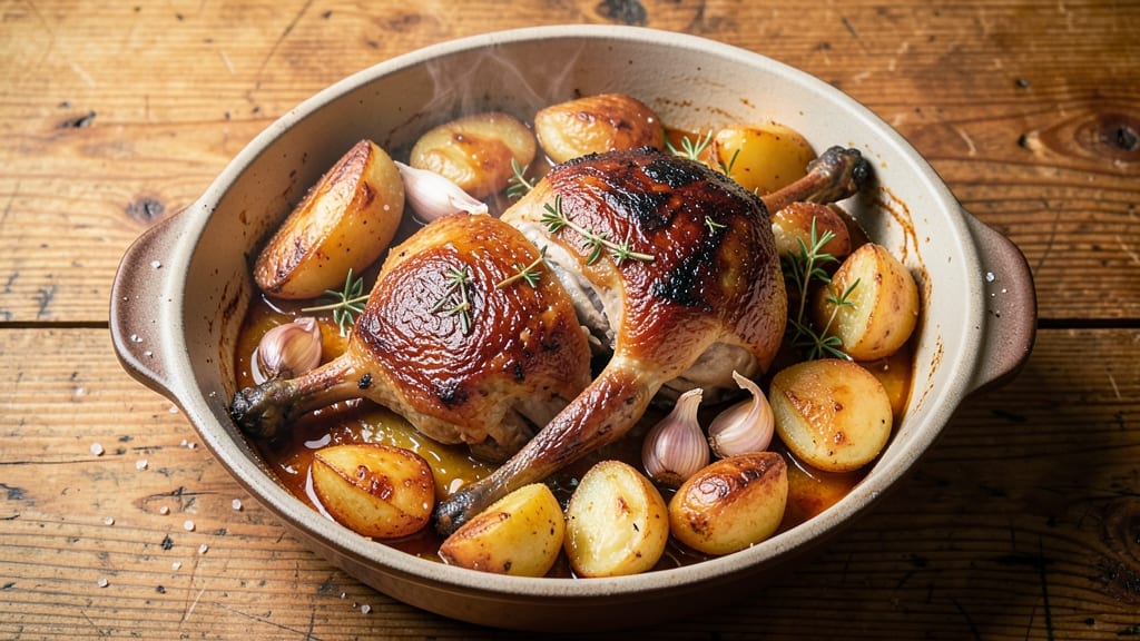 Duck Confit Potatoes Recipe: Crispy Vinegar-Kissed Bites with Rich Duck Fat