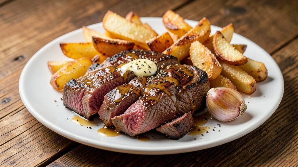 Lawry's Steak and Potatoes Recipe: Crispy Cornmeal Crowns Over Fluffy Pink Centers