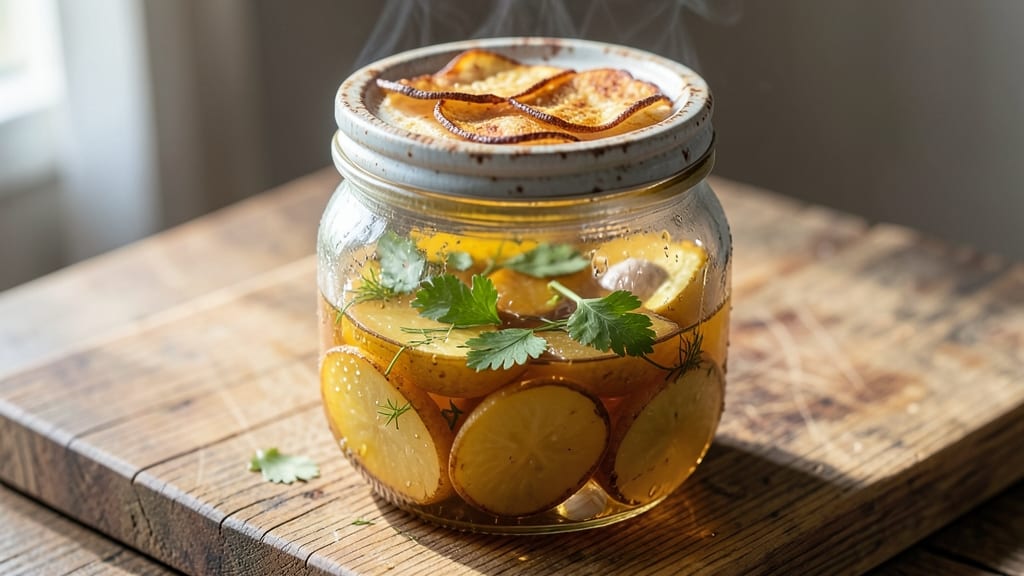 Old Fashioned Pickled Potatoes Recipe: Vinegar-Braised Crunch With Herbed Pink Hearts