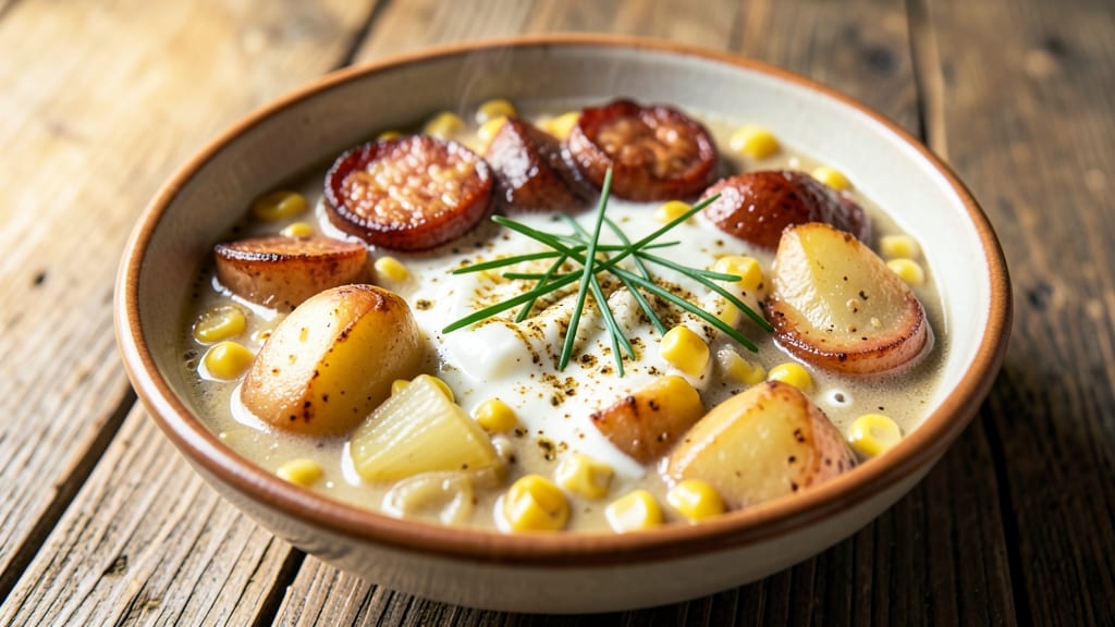 Pioneer Woman Sausage, Potato, and Corn Chowder Recipe: Smoky Depth and Creamy Corny Goodness