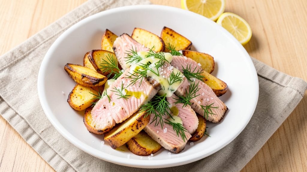 Tuna Potato Recipe: Crispy Vinegar-Kissed Wedges with Herby Flavor